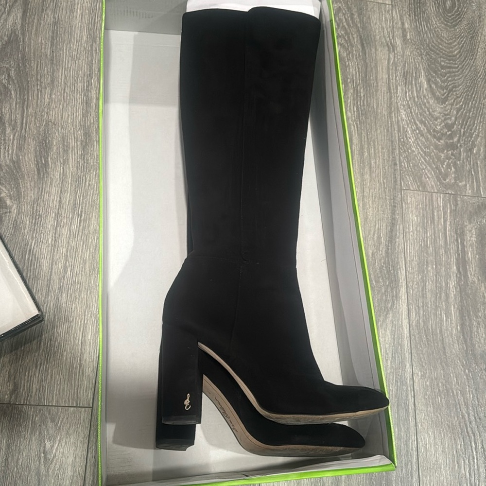 Black black heel boots (suede)